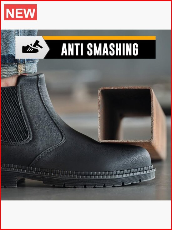 Steel Toe Chelsea Boots Men Waterproof Work Boots Lightweight Non-slip Safety main image 6